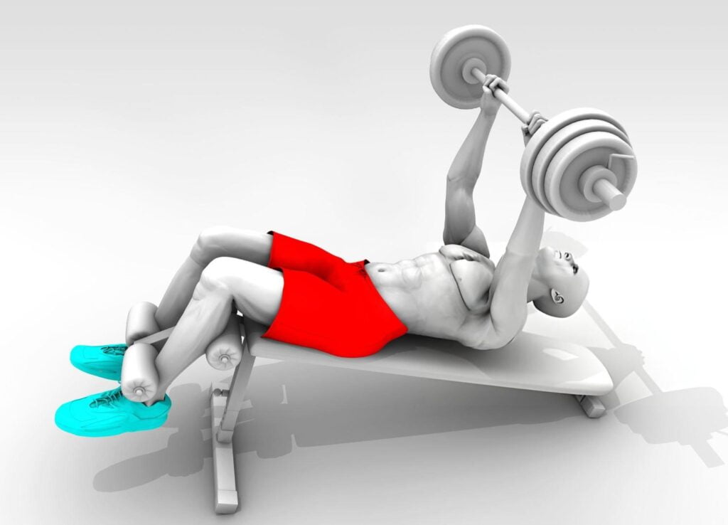 Decline bench press borstspieren trainen